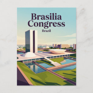 Carte Postale Bâtiments du Congrès de Brasilia Brésil