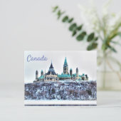Carte Postale Bâtiments du Parlement du Canada Neige Rivière des (Debout devant)