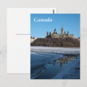 Carte Postale Bâtiments du Parlement du Canada vue de la rivière (Devant / Derrière)