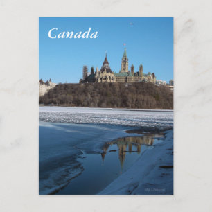Carte Postale Bâtiments du Parlement du Canada vue de la rivière