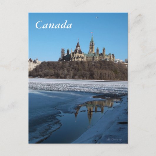 Carte Postale Bâtiments du Parlement du Canada vue de la rivière (Devant)