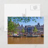 Carte Postale Bâtiments et canal à Amsterdam, Pays-Bas (Devant / Derrière)