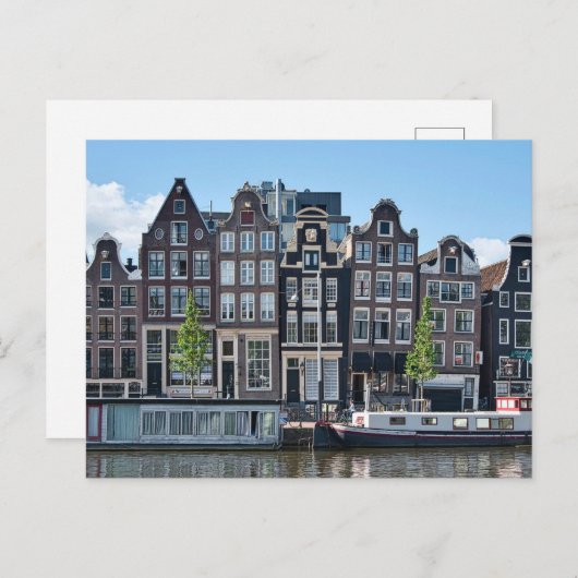 Carte Postale Bâtiments historiques d'Amsterdam, Pays-Bas (Devant / Derrière)