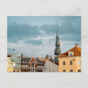 Carte Postale Bâtiments historiques dans la vieille Riga, Letton