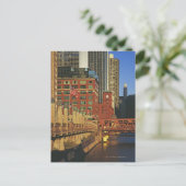 Carte Postale Bâtiments le long de la rivière Chicago du centre, (Debout devant)