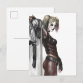 Carte Postale Batman Arkham City | Harley Quinn Illustration (Devant / Derrière)