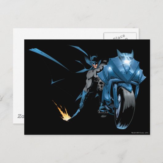 Carte Postale Batman avec cycle (Devant / Derrière)