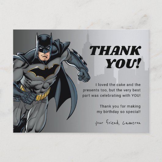 Carte Postale Batman | Chalkboard Joyeux Merci d'anniversaire (Devant)