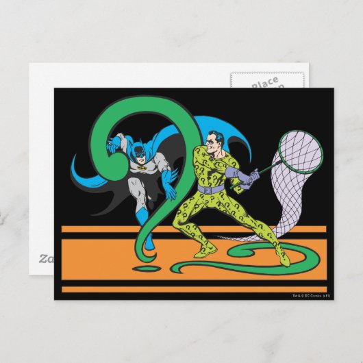 Carte Postale Batman combat Riddler (Devant / Derrière)