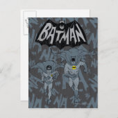 Carte Postale Batman Et Robin Avec Logo Graphique Distressé (Devant / Derrière)