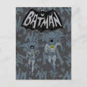 Carte Postale Batman Et Robin Avec Logo Graphique Distressé (Devant)