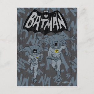 Carte Postale Batman Et Robin Avec Logo Graphique Distressé