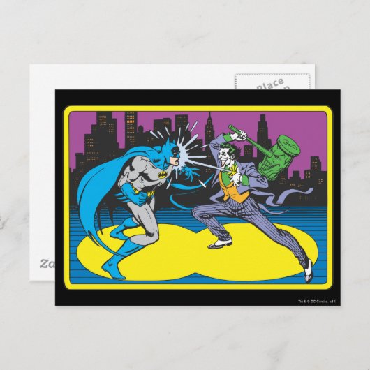 Carte Postale Batman Fights Joker (Devant / Derrière)