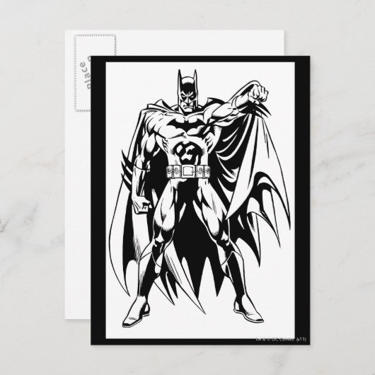 Carte Postale Batman Front noir et blanc (Devant / Derrière)