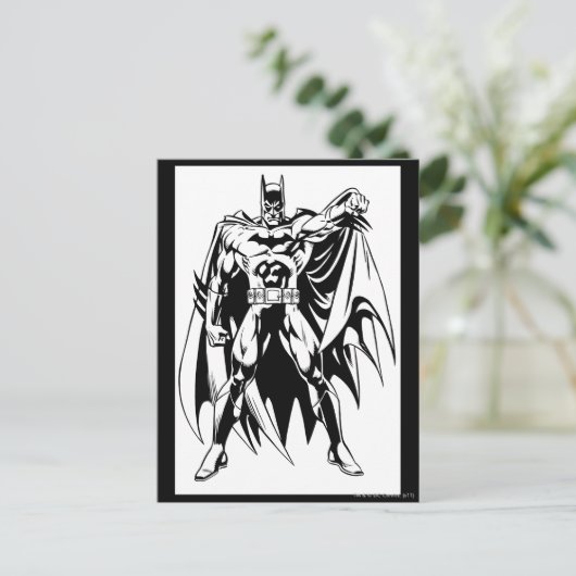 Carte Postale Batman Front noir et blanc (Debout devant)