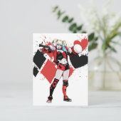 Carte Postale Batman | Harley Quinn Hearts & Diamonds Splatter (Debout devant)