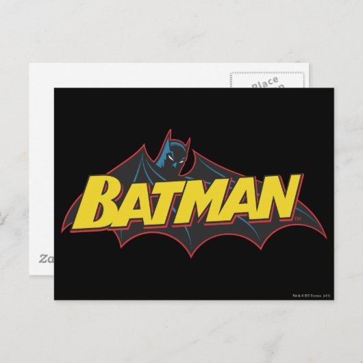 Carte Postale Batman | Logo de l'ancienne école (Devant / Derrière)