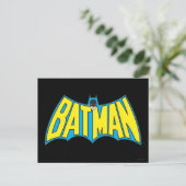 Carte Postale Batman | Logo Vintage bleu jaune (Debout devant)