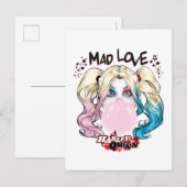 Carte Postale Batman | Mad Love Harley Quinn Chewing Bubble Gum (Devant / Derrière)