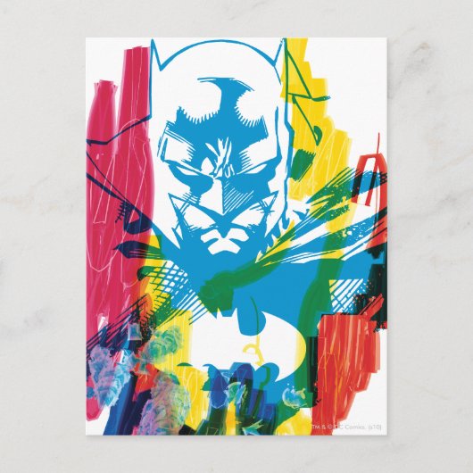 Carte Postale Batman Neon Marker Collage (Devant)
