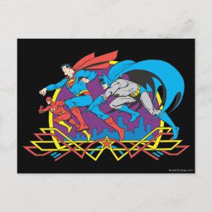 Carte Postale Batman + Superman + Flash