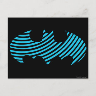 Carte Postale Batman Symbol Blue Striped Logo