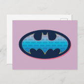 Carte Postale Batman | Symbole rose et bleu (Devant / Derrière)