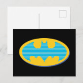 Carte Postale Batman | Symboles Bandes Cyan (Devant / Derrière)