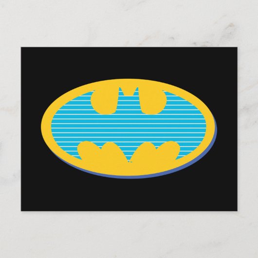 Carte Postale Batman | Symboles Bandes Cyan (Devant)