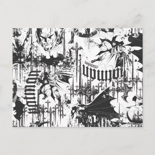 Carte Postale Batman Urban Legends - Caped Crusader Motif BW (Devant)