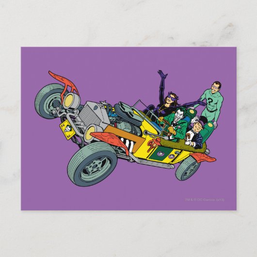 Carte Postale Batman Villages À Jokermobile (Devant)