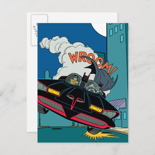 Carte Postale Batmobile Wroom ! (Devant / Derrière)