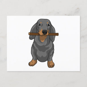 Carte Postale Bâton de Dachshund