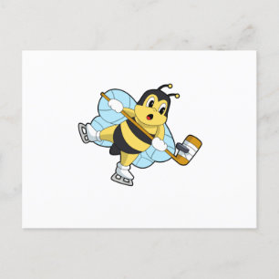 Carte Postale Bâton de hockey sur glace de Bee