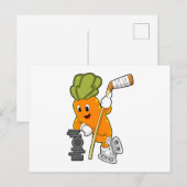 Carte Postale Bâton de hockey sur glace végan Hockey sur glace (Devant / Derrière)