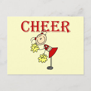 Carte Postale Bâton de pom-pom girl en figurine T-shirts et Cade
