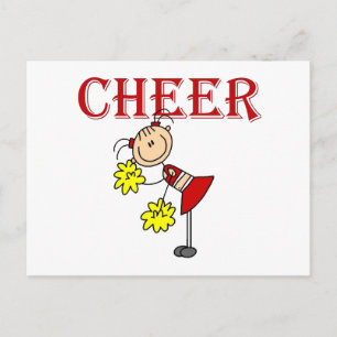 Carte Postale Bâton de pom-pom girl en figurine T-shirts et Cade