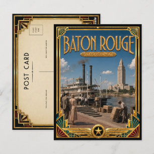 Carte Postale Baton Rouge Louisiane Art Déco Vintage Âge d'Or