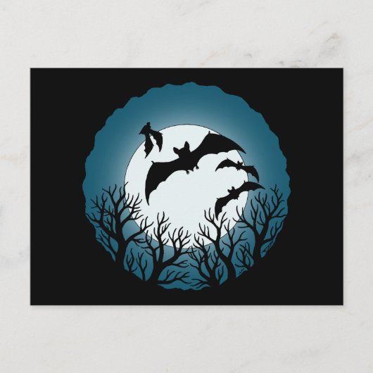 Carte Postale Bats and Trees Against the Moon (Devant)