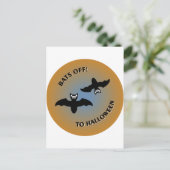 Carte Postale Bats d'Halloween bleu orange (Debout devant)