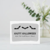 Carte Postale Bats gris aquarelle Halloween (Debout devant)