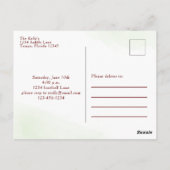 Carte Postale Batte de Baseball Aquarelle Moderne Simple Anniver (Dos)