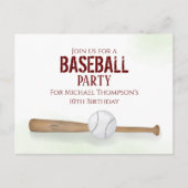 Carte Postale Batte de Baseball Aquarelle Moderne Simple Anniver (Devant)