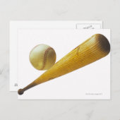 Carte Postale Batte de baseball et balle (Devant / Derrière)