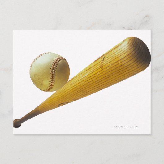 Carte Postale Batte de baseball et balle (Devant)
