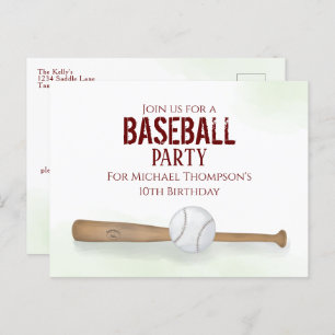 Carte Postale Batte de baseball moderne simple d'anniversaire