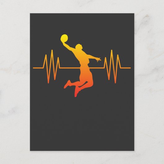 Carte Postale Battement de coeur de basket-ball (Devant)