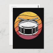 Carte Postale Batterie à percussion rétro Lover (Devant / Derrière)