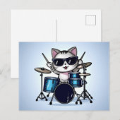 Carte Postale Batterie de chat cool vide (Devant / Derrière)