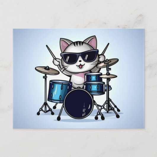 Carte Postale Batterie de chat cool vide (Devant)